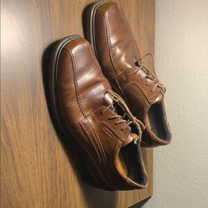 ECCO 43 (10-10.5) Men's Tan Leather Oxfords